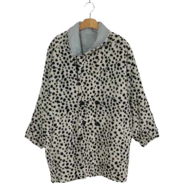 Vintage 호피 레오파드 리버시블 퍼 코트 