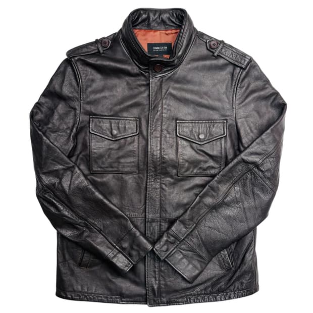 콤사 이즘 브라운 램스킨 레더 자켓 L