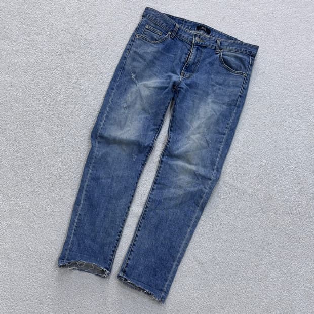 L TDH 남성 워싱 연청 데님 팬츠 0518E