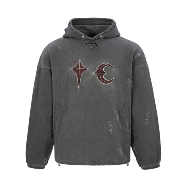 thug club rock hoodie gray