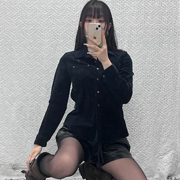 리 빈티지 올드머니 모던시크 코듀로이 슬림핏 셔츠 100 C12778