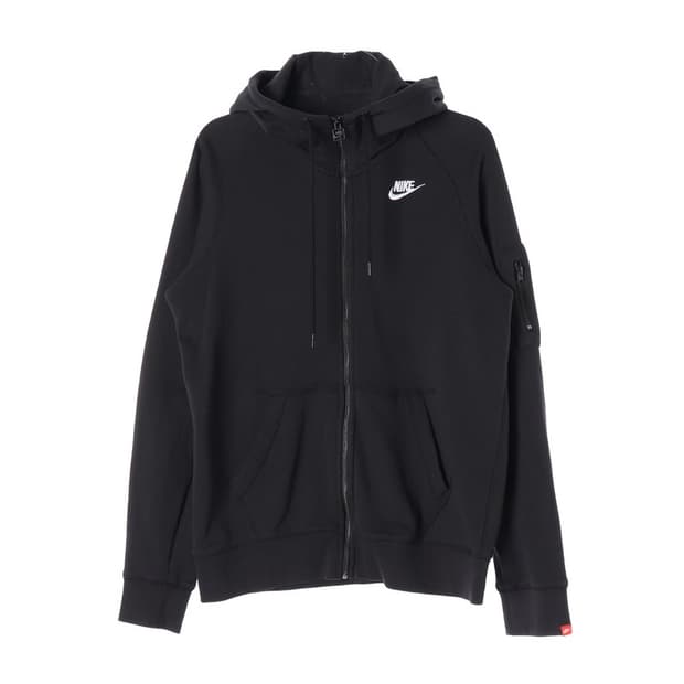 나이키 블랙 스우시 풀집업 후드티 L