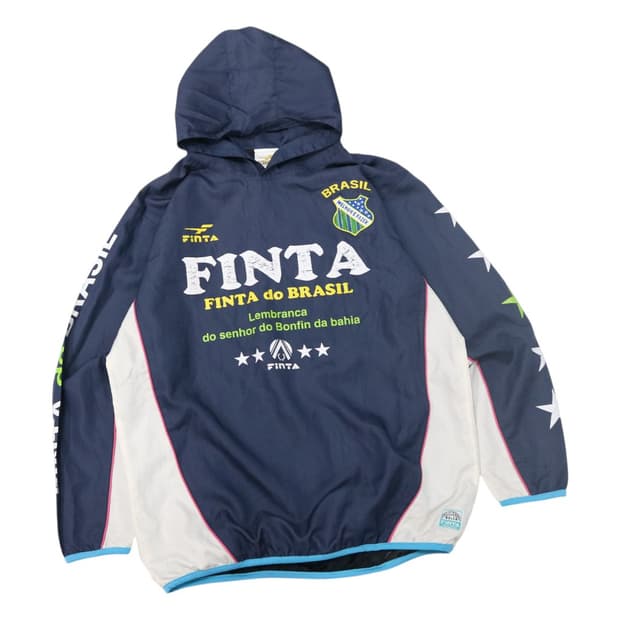 FINTA 핀타 빈티지 브라질 풋볼 멀티 그래픽 아노락 후드 (S)