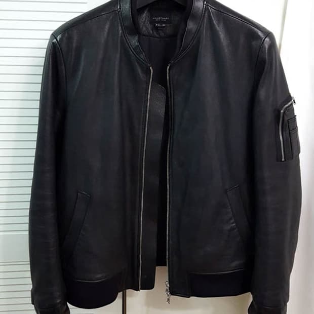 질스튜어트 남성 가죽자켓 블랙 105-110