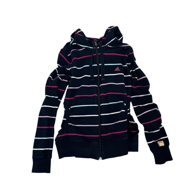 Adidas stripe hooded zip up