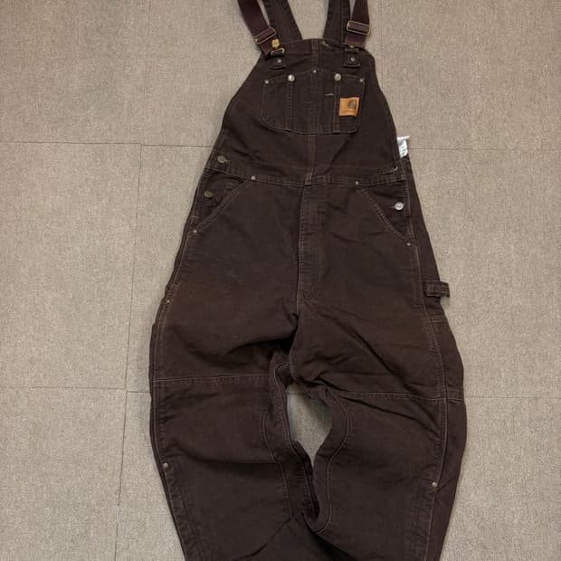 carhartt 칼하트 더블니 퀄팅라이너 오버롤 덕팬츠 누빔 32