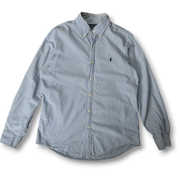 폴로랄프로렌 블루 스트라이프 린넨코튼 셔츠 M