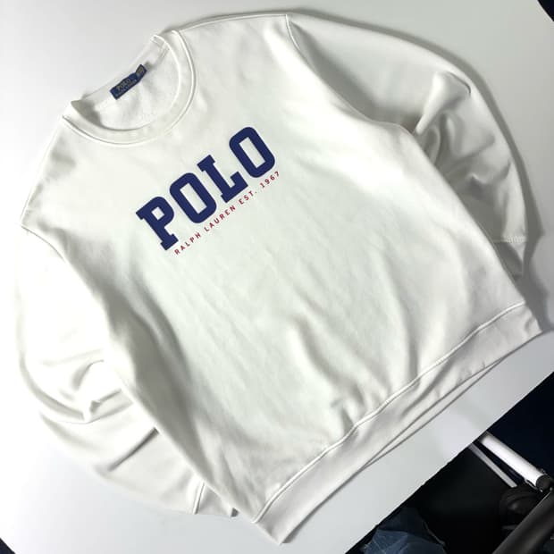 Polo  폴로 랄프로렌 스펠아웃 폴리쉘 화이트 맨투맨