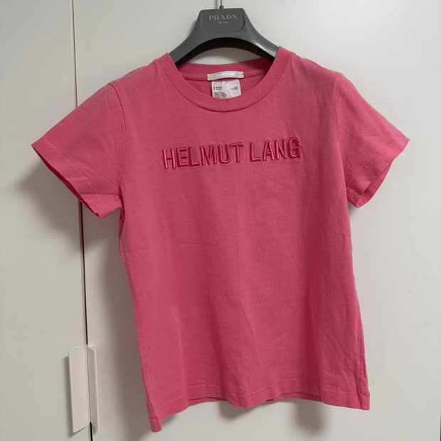 헬무트랭 핑크 반팔 티셔츠