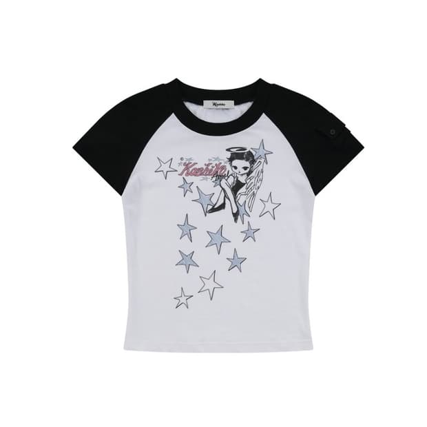 Kashiko Angelic Pocket Raglan T Shirt