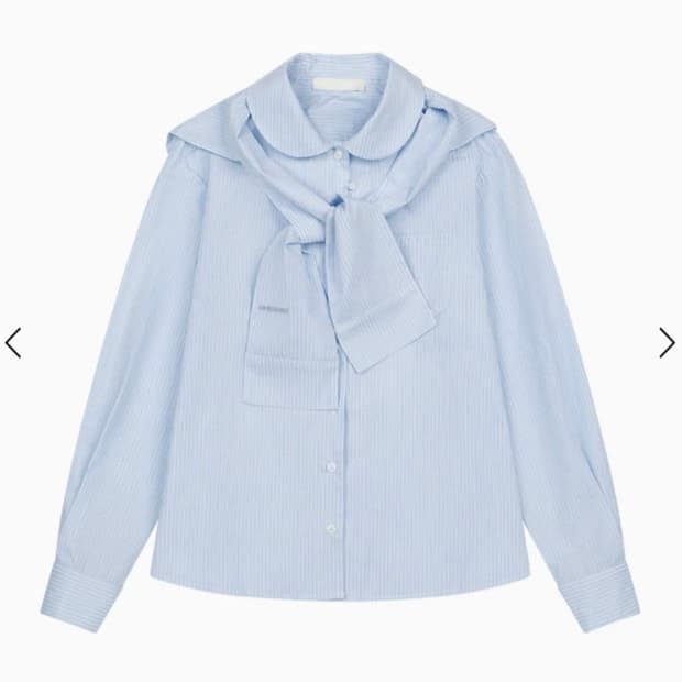 오헤시오 후디드 투웨이 셔츠 블루