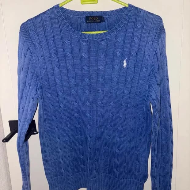 폴로 케이블니트 블루 M