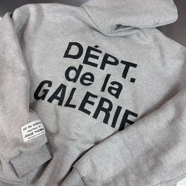 [정품] Dept 드 라 갤러리 그레이 오버 프린팅 후드티 L