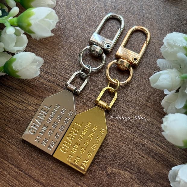 샤넬 깜봉 메탈 태그 백참 키링 키체인