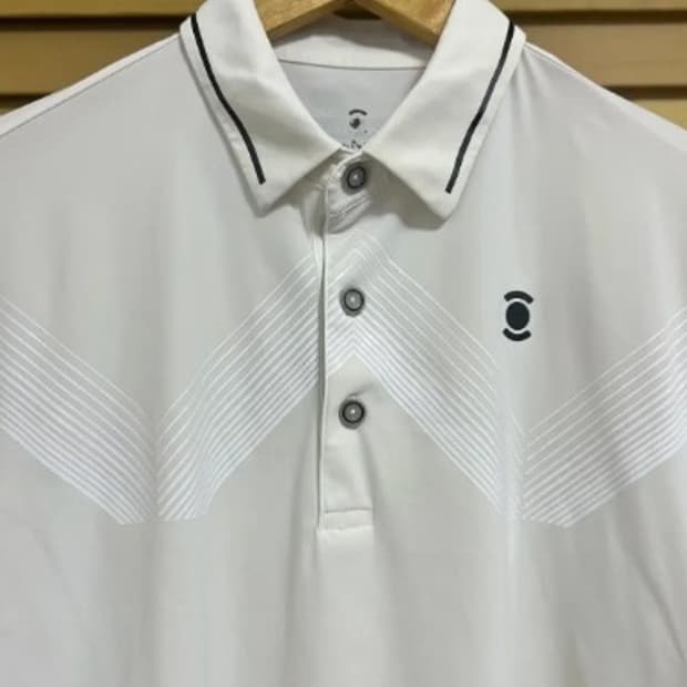 와이드앵글 남성 아이보리 기능성카라긴팔티셔츠 95