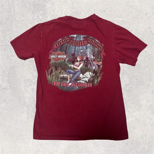 할리 데이비슨 그래픽 반팔 튜블라 티셔츠 S