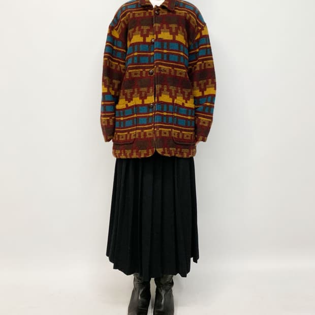 90's 켄터키 카디널 네이티브 패턴 울 자켓