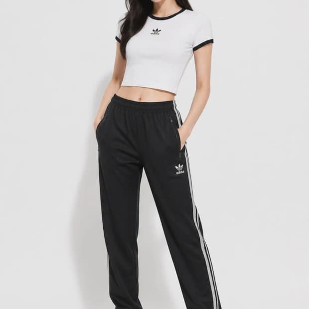 아디다스 블랙 여자 95 운동바지 O0890