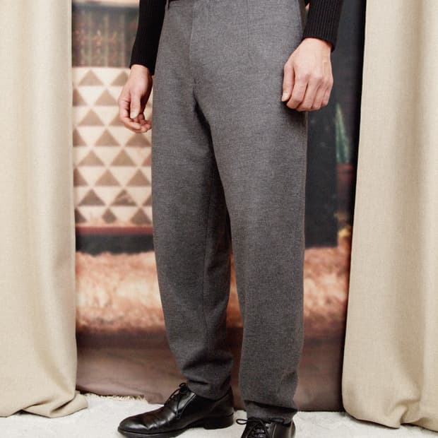 Wool Tapered Fit Pants