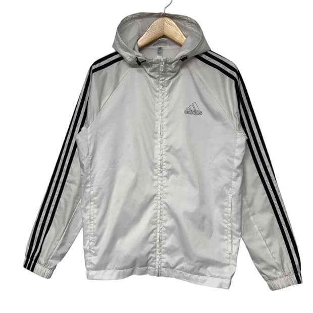 아디다스 3S 로고 바람막이자켓 흰검