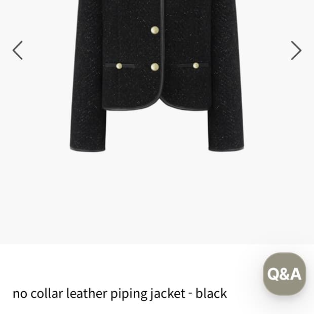 no collar leather piping jacket - black