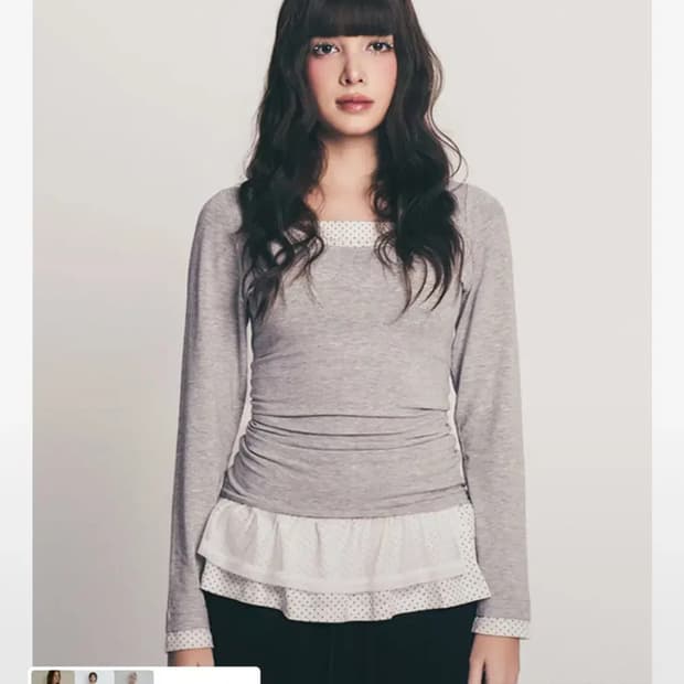 페이즈드 도트 프릴 레이어디드탑