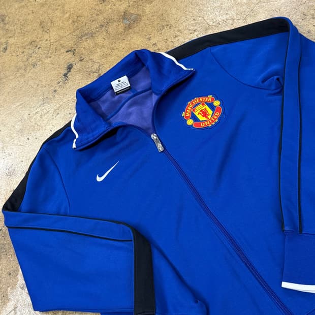 나이키 맨유 블루 블랙 져지 트랙탑 