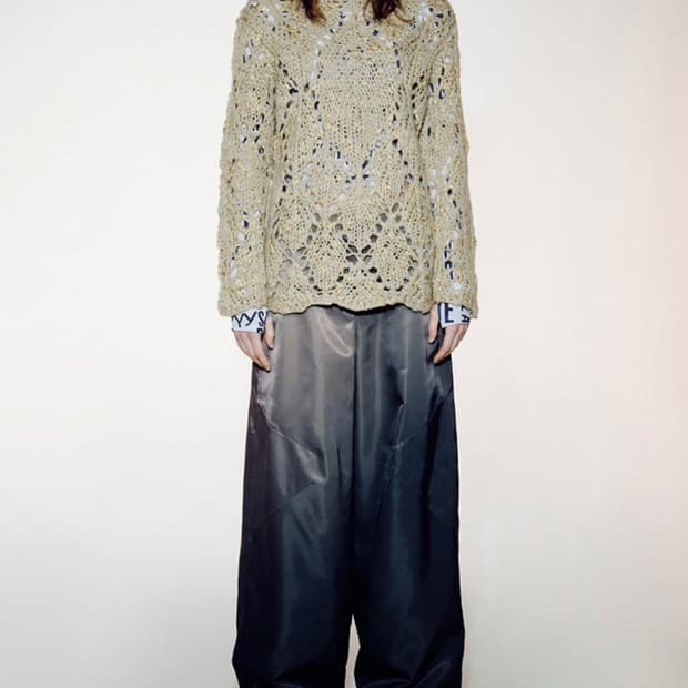 오픈와이와이 카키 와이드 레그 팬츠