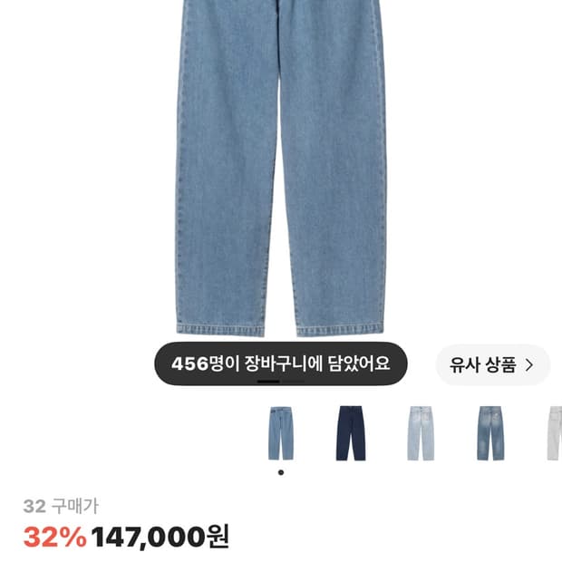 칼하트윕 랜든 팬츠 블루 헤비 스톤 워싱