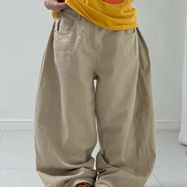 빈티지 베이지 벌룬팬츠