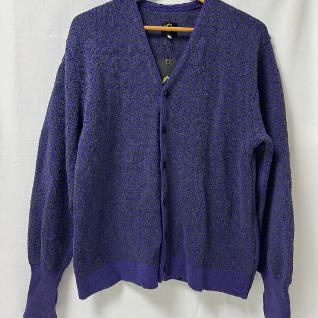 니들스 퍼플 패턴 가디건 M