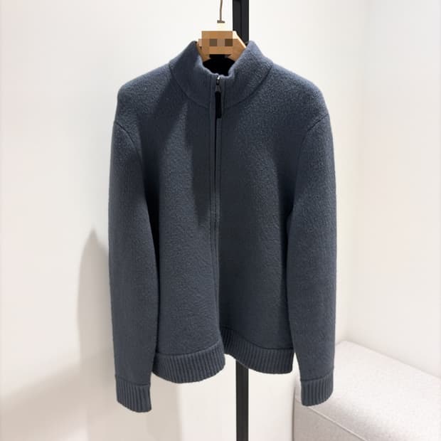 (정품/새상품) 제임스펄스 남성 그레이 캐시미어 블렌드 집업 니트 가디건