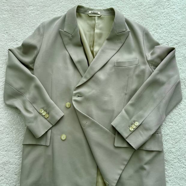 오라리 울 모헤어 더블 블레이저 자켓