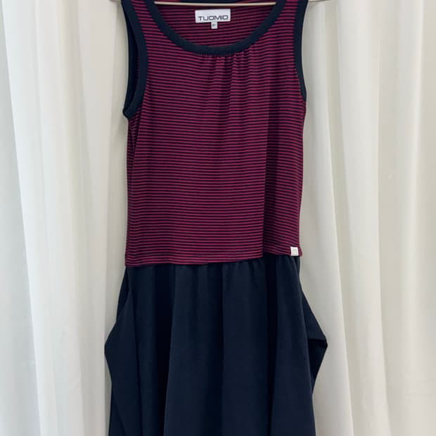 뚜오미오 STRIPE TIE DRESS [NAVY]