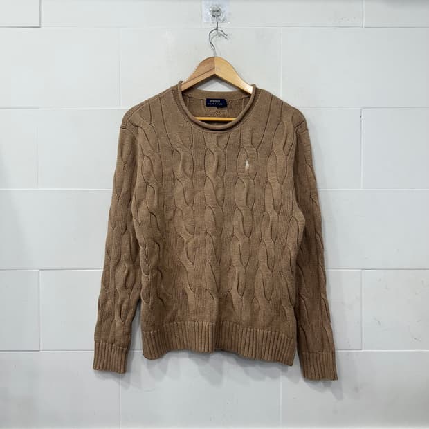 폴로 랄포로렌 코튼 케이블 니트