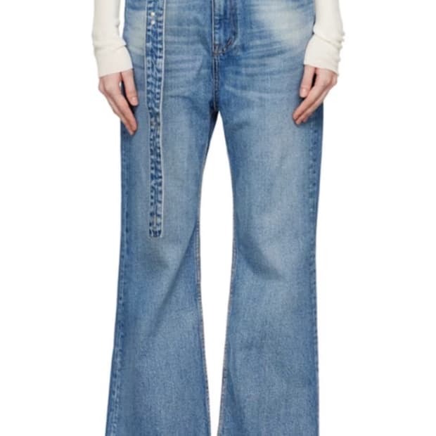 open yy belted loose bootcut