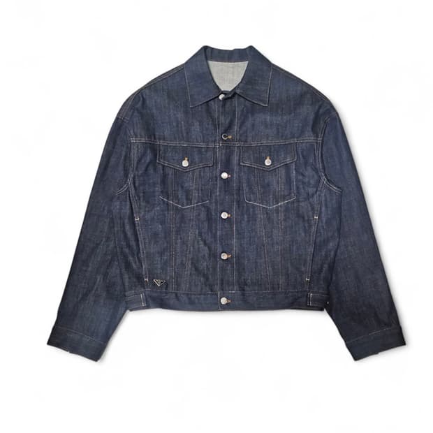 프라다 삼각로고 오버사이즈 데님 자켓