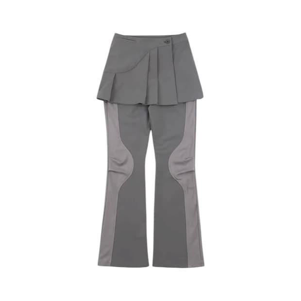 오호스 2-way pleats skirt pants (grey)