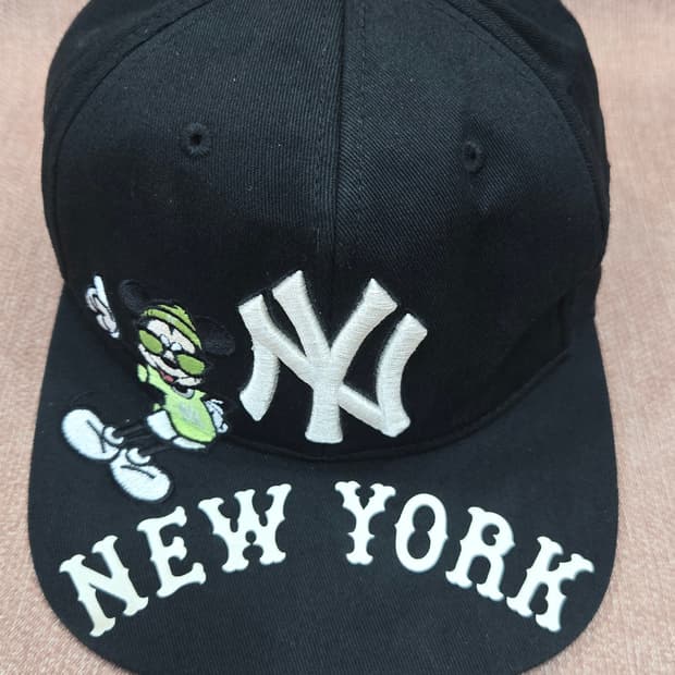 뉴욕 양키스 미키마우스 블랙 스냅백 모자