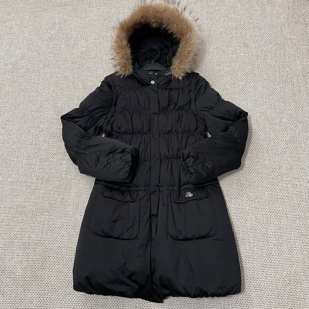 블랙앤화이트 여성 골프 롱패딩 6383