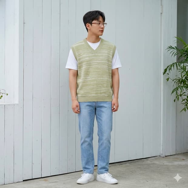 KIIMUIR[키뮤어] 그라데이션 브이넥 니트 베스트