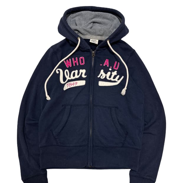 후아유 네이비 후드집업