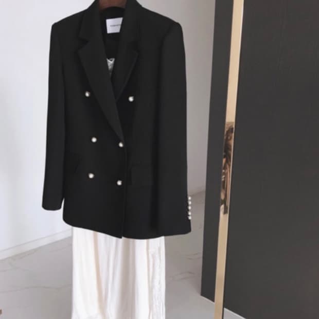 로즈팩토리 스티치 자켓 S 진주 버튼 블랙 아네로즈 시에 로즈니 로아르