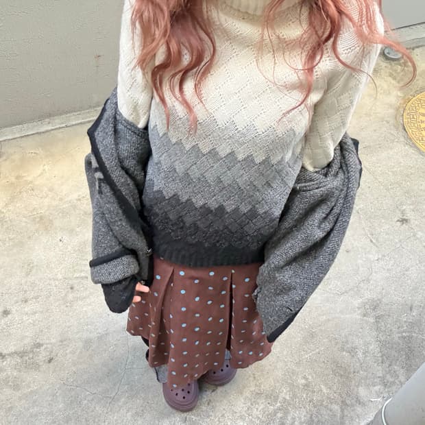 막스마라 에스닉 그라데이션 터틀넥 니트