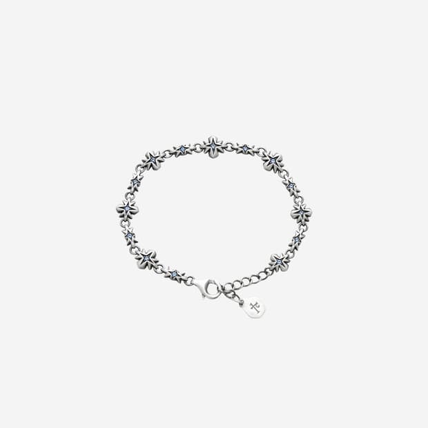 폴리테루 925 실버 브레이슬릿 003 아쿠아 크로스