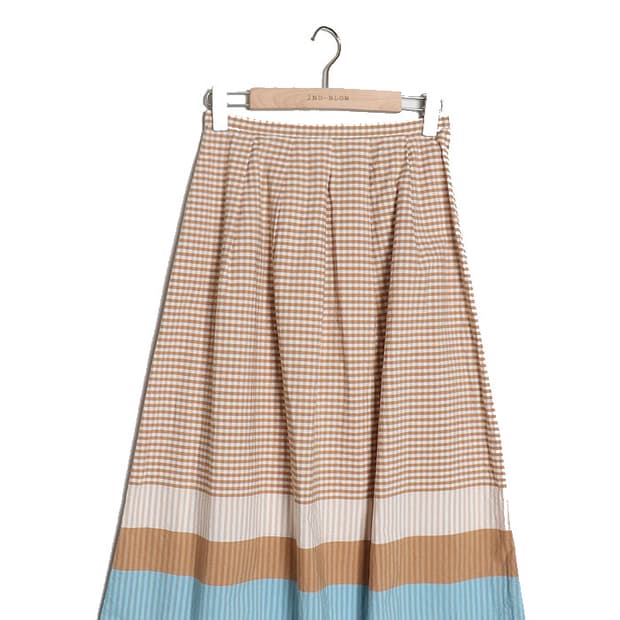 BETH PLACE Check Flared Skirt (25~26)