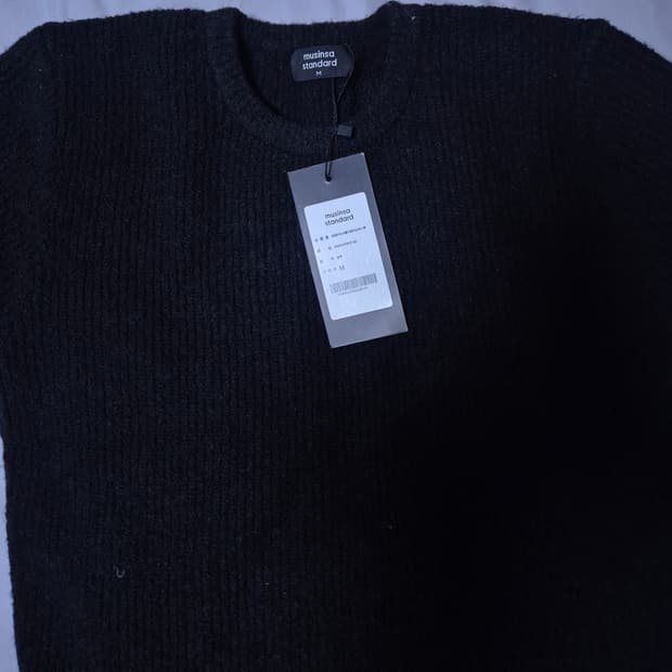 (새상품) 무신사스탠다드 우먼즈 미니 부클 리브드 반소매 니트