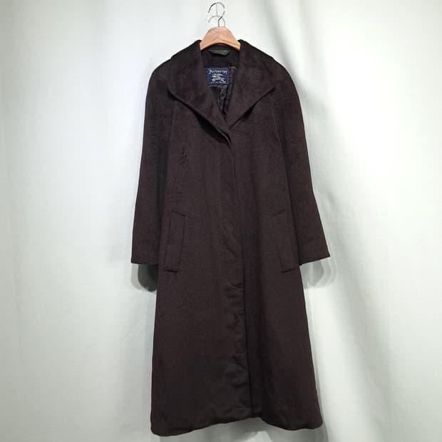 CN983W L 버버리 빈티지 다크브라운 모헤어 울 롱코트