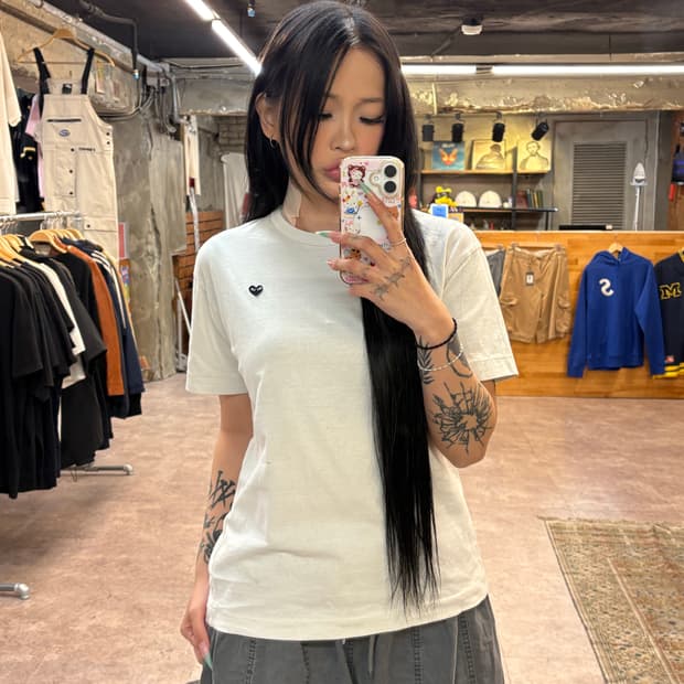 꼼데가르송 화이트 반팔 티셔츠 #csz4273