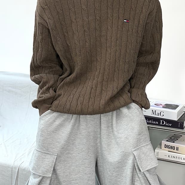 타미 힐피거 브라운 케이블 니트 M